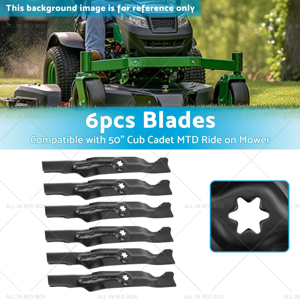6pcs Cutting Blades for Cub Cadet MTD Ride Mower (742-04053)