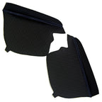 2X Door Armrest PVC Carbon Fiber for Honda Odyssey (2011–2017) Blue Stitch