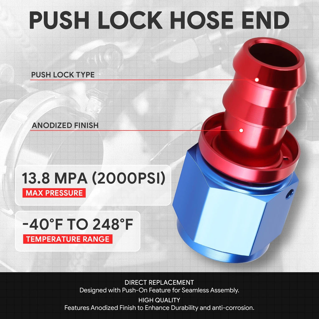 AN10 Straight Swivel Oil/Fuel Line Hose End Push-On Male Fitting
