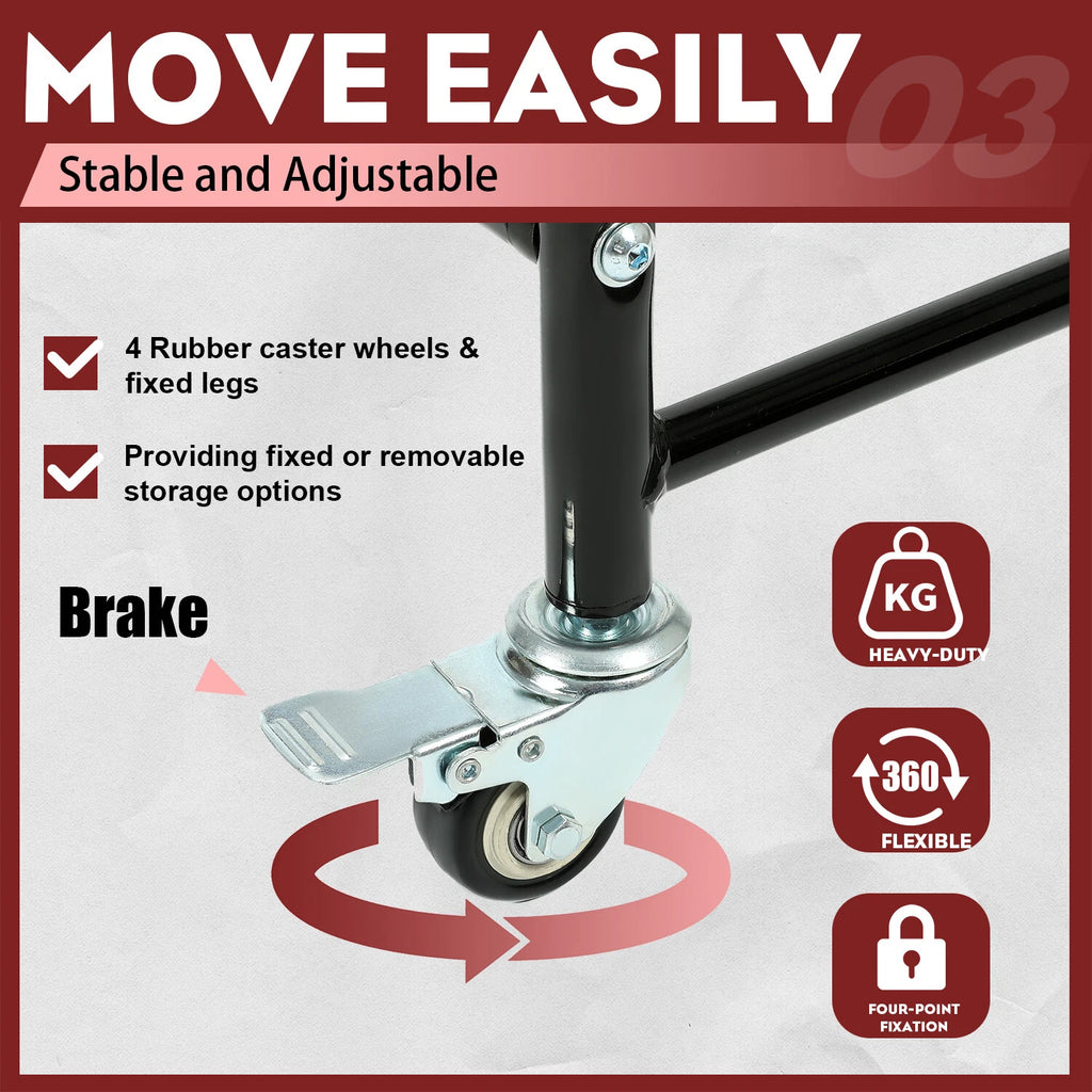 Adjustable Rolling Tire Rack for Garage Storage (Fits Most Vehicles)