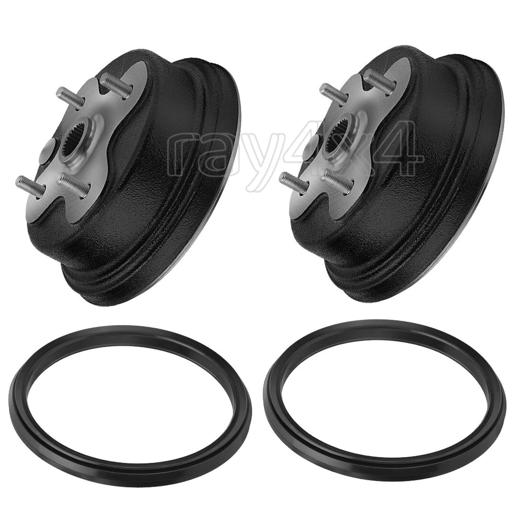 Set of 2 Front Wheel Brake Drums & Dust Seals for Yamaha Timberwolf 250 (1992–1998)