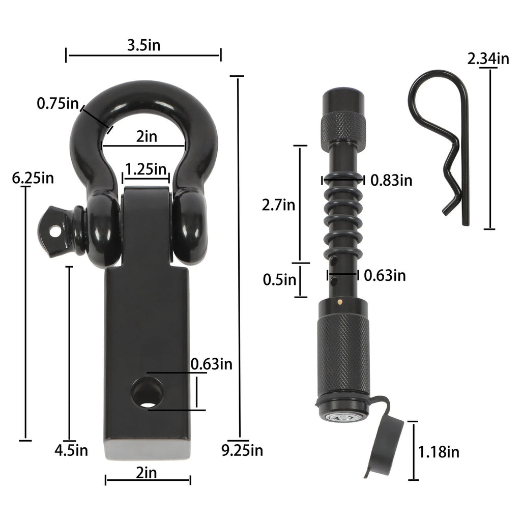 Anti-Theft Shackle Hitch Receiver for Trucks (Off Road)