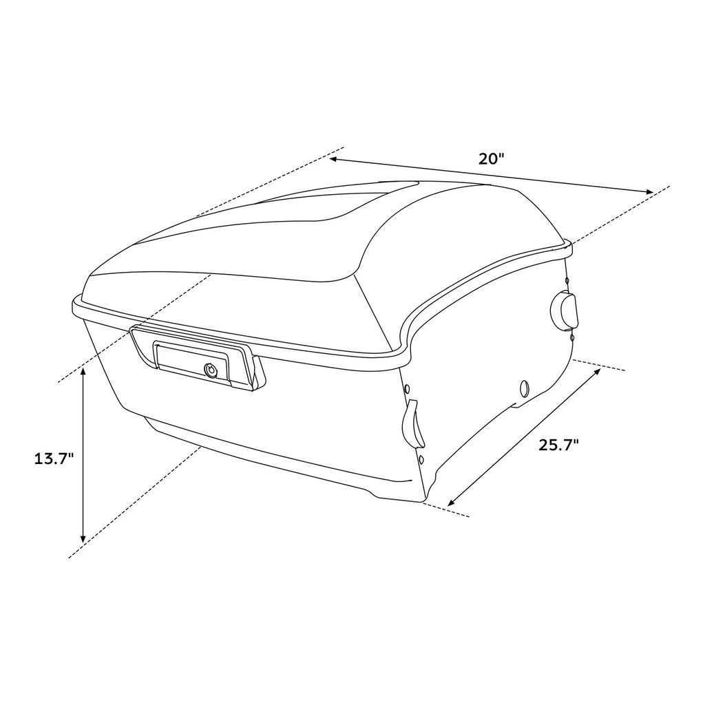 King Trunk for Harley Touring Electra Glide (2014–2026) 24 Gauntlet Gray Metallic
