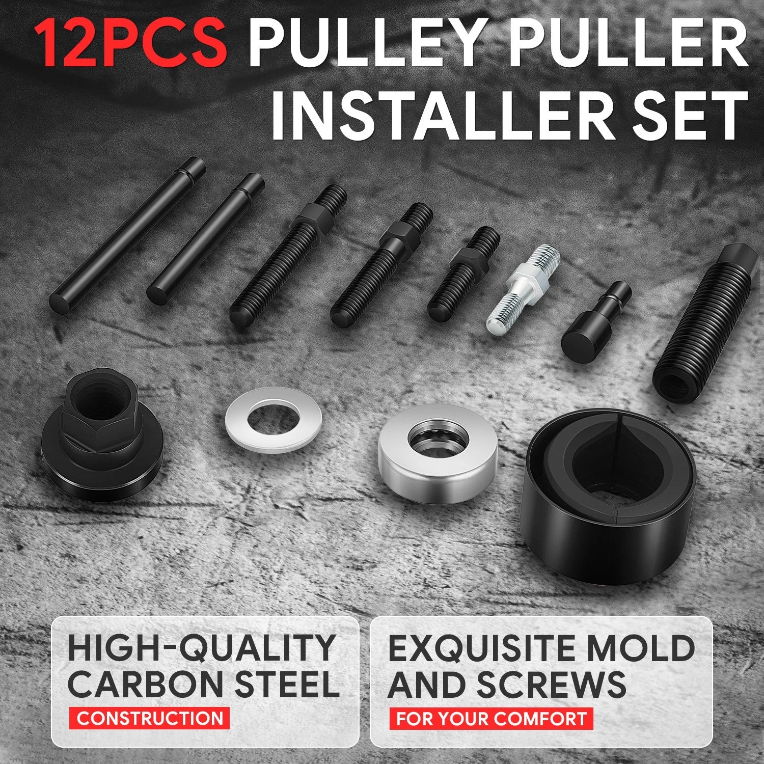 12PCS Pulley Puller and Installer Tool Kit for Power Steering Pump