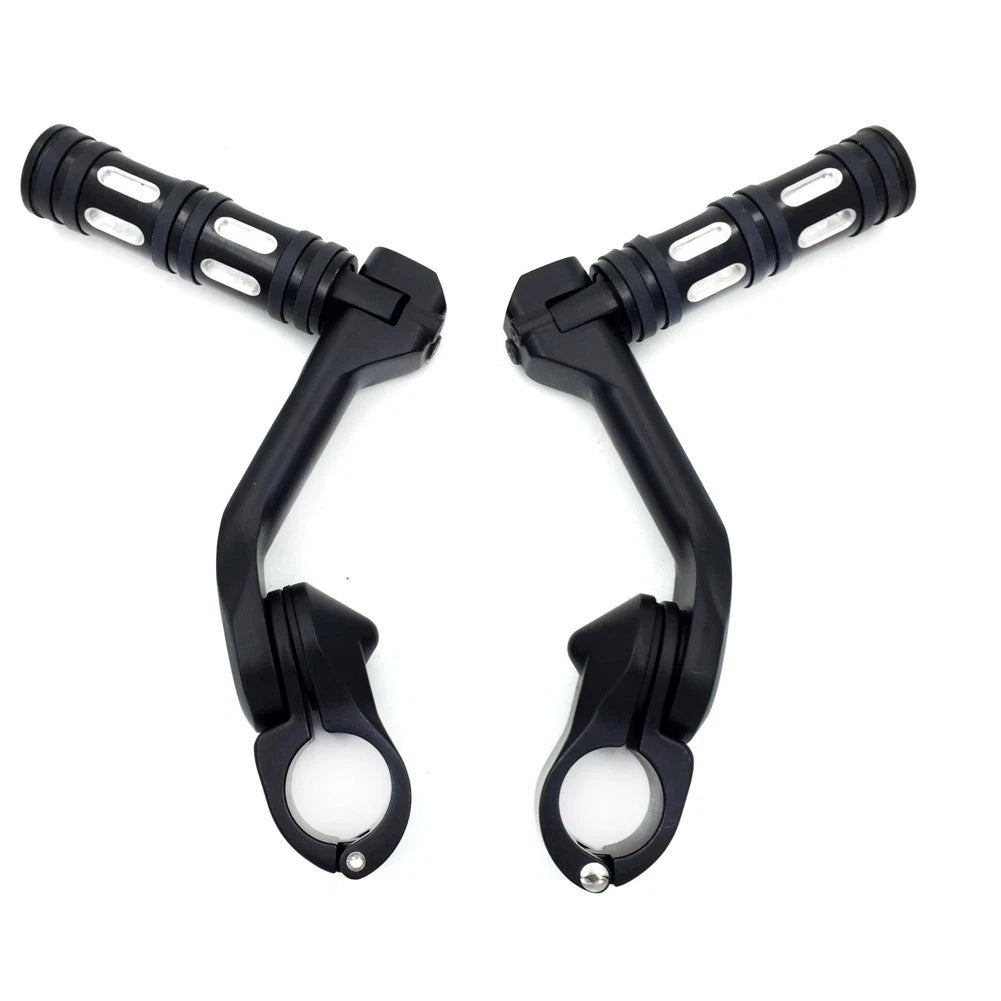 5" Black Foot Peg Kit for Honda GoldWing/Yamaha Roadstar (1.25" Engine Guard)