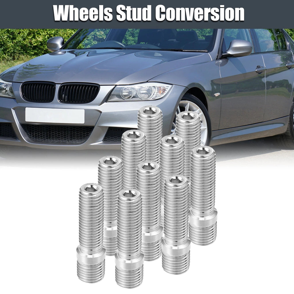10 Pcs M14x1.5 to M12x1.5 50mm Wheel Studs for Audi 