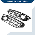 1 Pair Fog Light Grills for Audi A4 B8 (2009–2015) No. 8K0807681J/8K0807682J