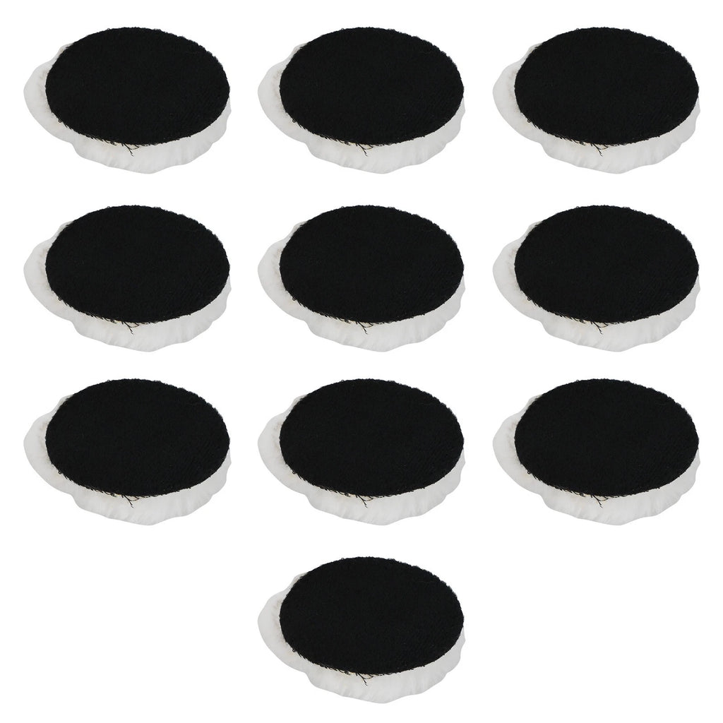 Set of 10 Natural Lambskin Wool Buffing Pads for Car Detailing