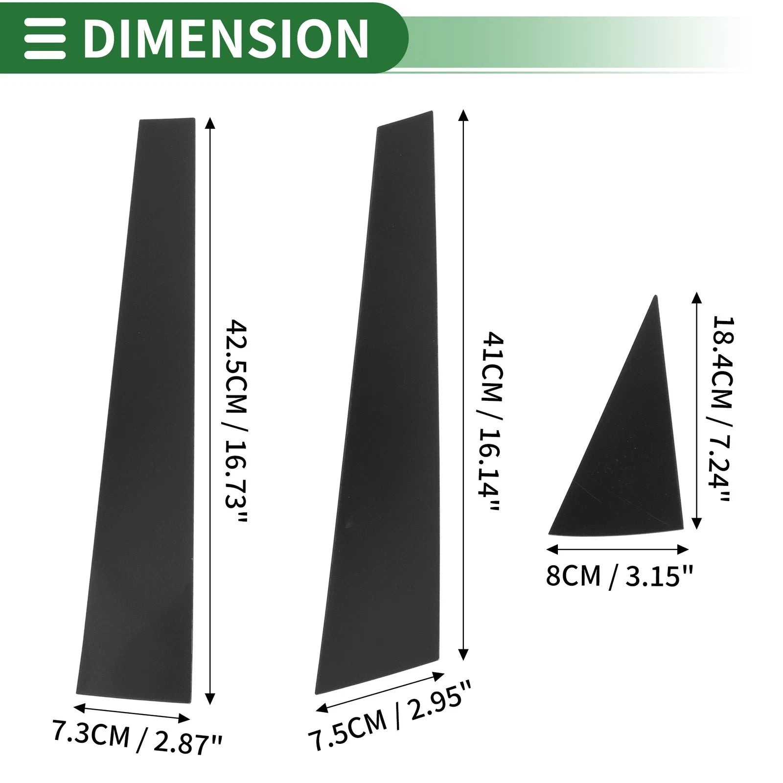 6X Door Pillar Window Trim for Chevy Impala (2000–2005) Black