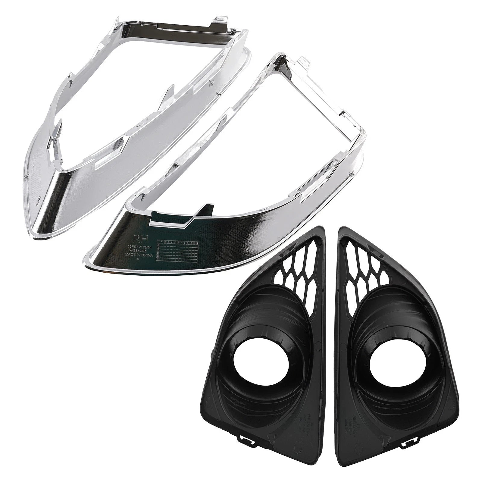 Chrome Fog Light Grille Cover for Ford Fusion (2010–2012) Driver Passenger Side