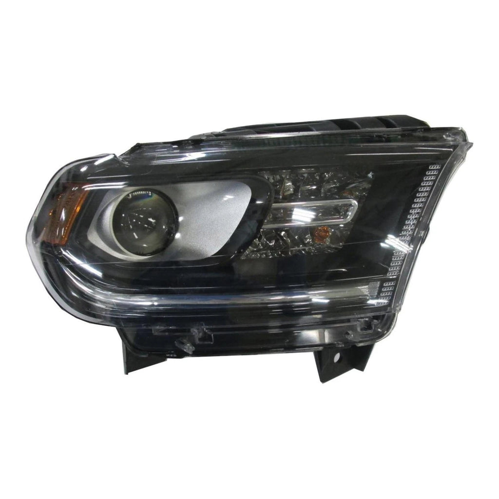 Chrome Passenger Halogen Headlight Assembly w/o LED Daytime Running w/o Logo