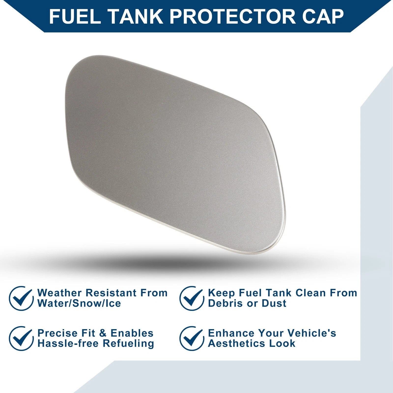 Fuel Tank Door Cap for Volkswagen Golf (2014–2018) - Light Gold Tone