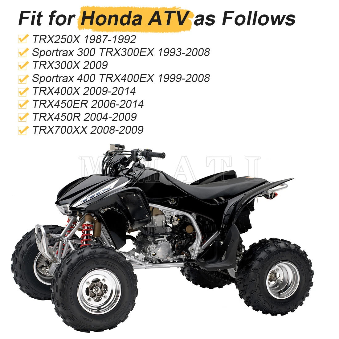 Front Upper & Lower A-Arm Bushing for Honda TRX450R TRX400EX (1999–2008)