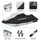 Trailerable Cover for Jet Ski (3.4m-3.7m) Waterproof Heavy Duty Black/Silver