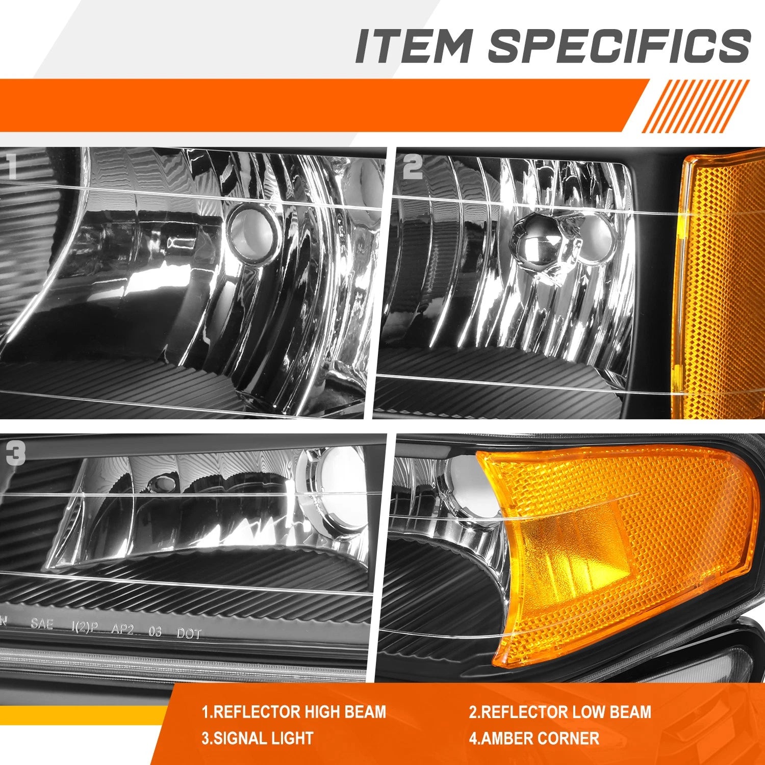 Bumper Headlight Lamps for Chevy Colorado/GMC Canyon (2004–2012)