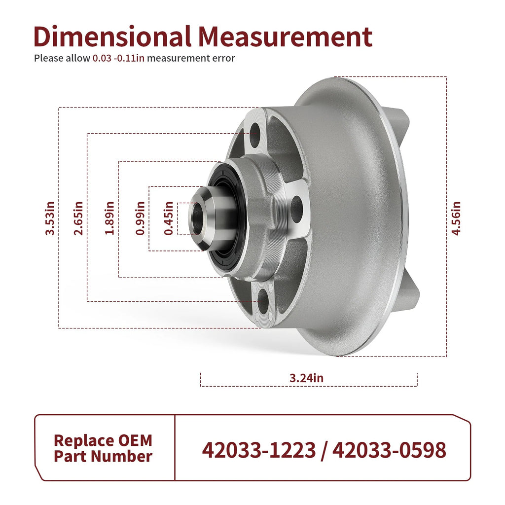 Rear Hub Coupling 42033-1223 for Kawasaki KLX110/KLX110L (2002–2024)