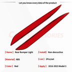 Set of 2 Rear Bumper Reflector Tail Lamp Cases for Tesla Model 3 (2016–2023)