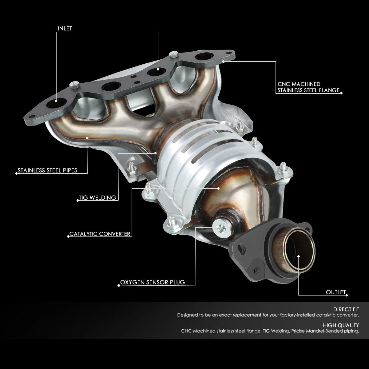 Catalytic Converter for Honda Civic DX LX CX VX HX 2001–2005 1.7L