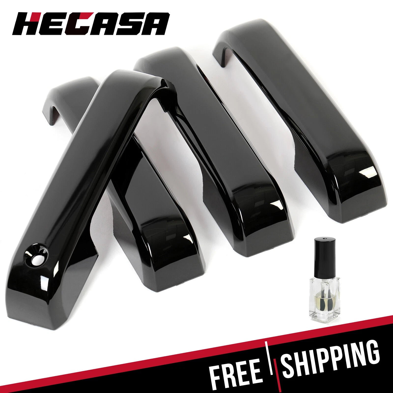 Set of 4 Door Handle Covers for Ford F150 F250 F350 (2015–2020) Gloss Black