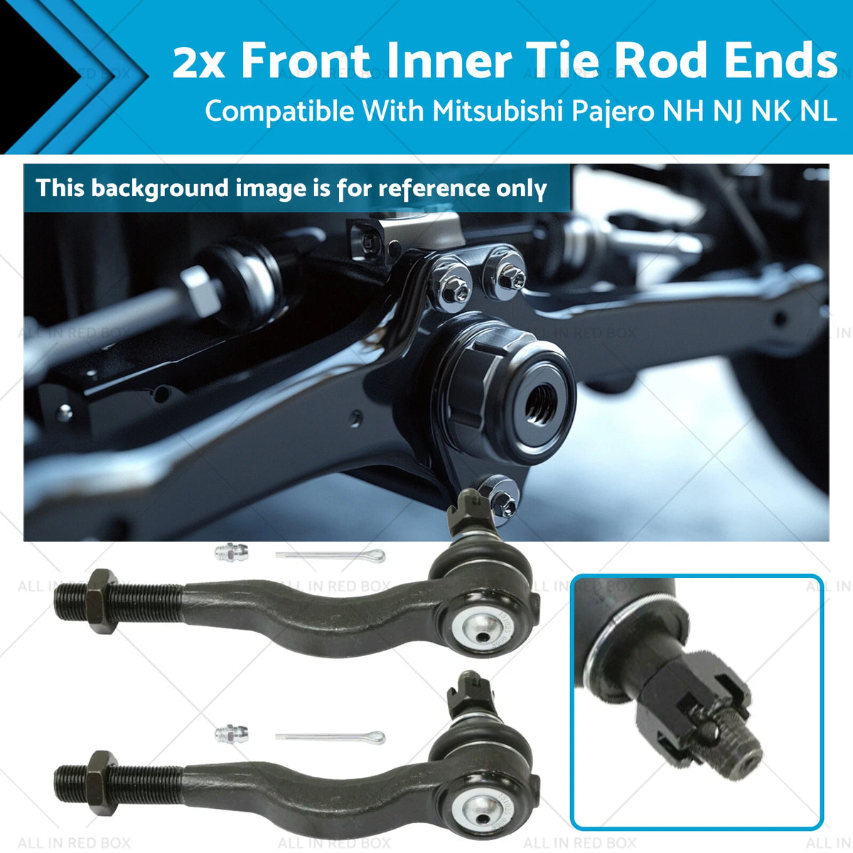 2X Front Inner Tie Rod Ends for Mitsubishi Pajero NH NJ NK NL (1991–2000)