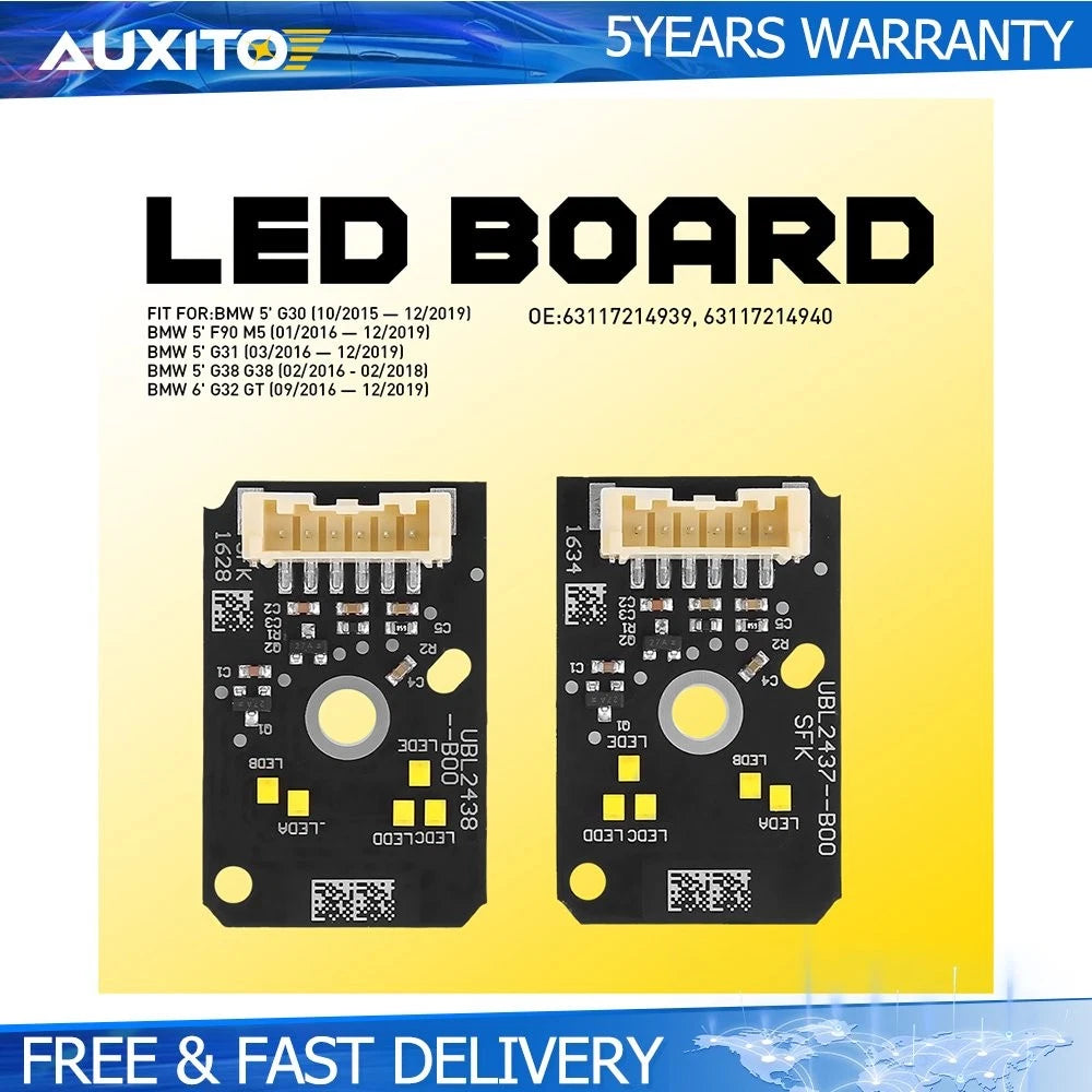 Yellow DRL LED Boards for BMW G30 530i 540i (2017–2021)