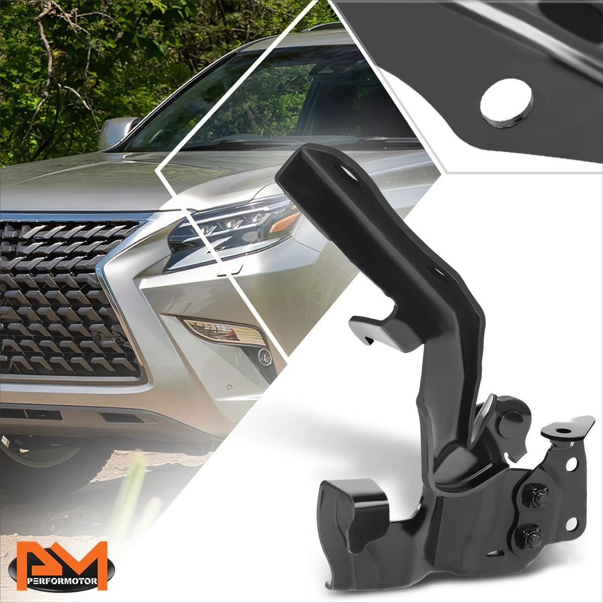 RH Passenger Side Steel Engine Hood Hinge for Lexus GX460 (2010–2021)
