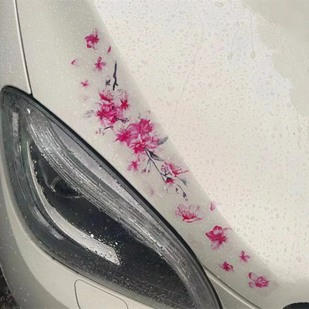 2 x Car Sticker Cherry Blossom Vinyl Scratches Car Decoration