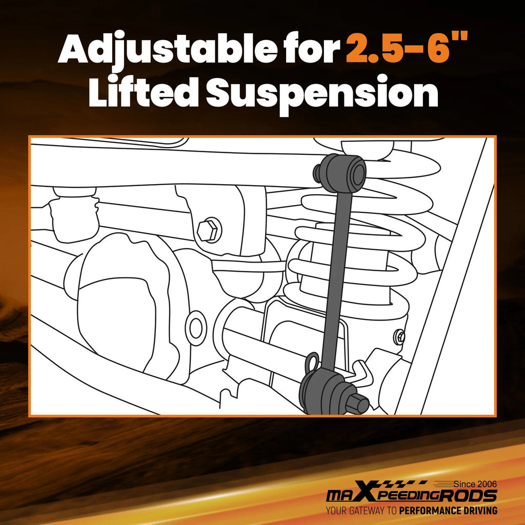 Adjustable Front Sway Bar Links for Jeep Wrangler JK (2007-2018)