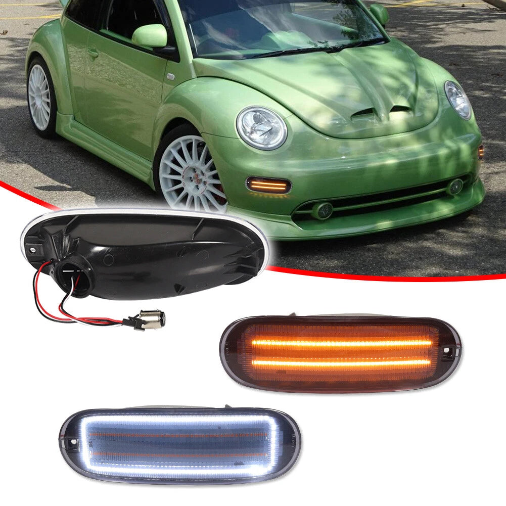 Smoke Switchback LED Front DRL Turn Signal Lights for VW Beetle (1998–2005)