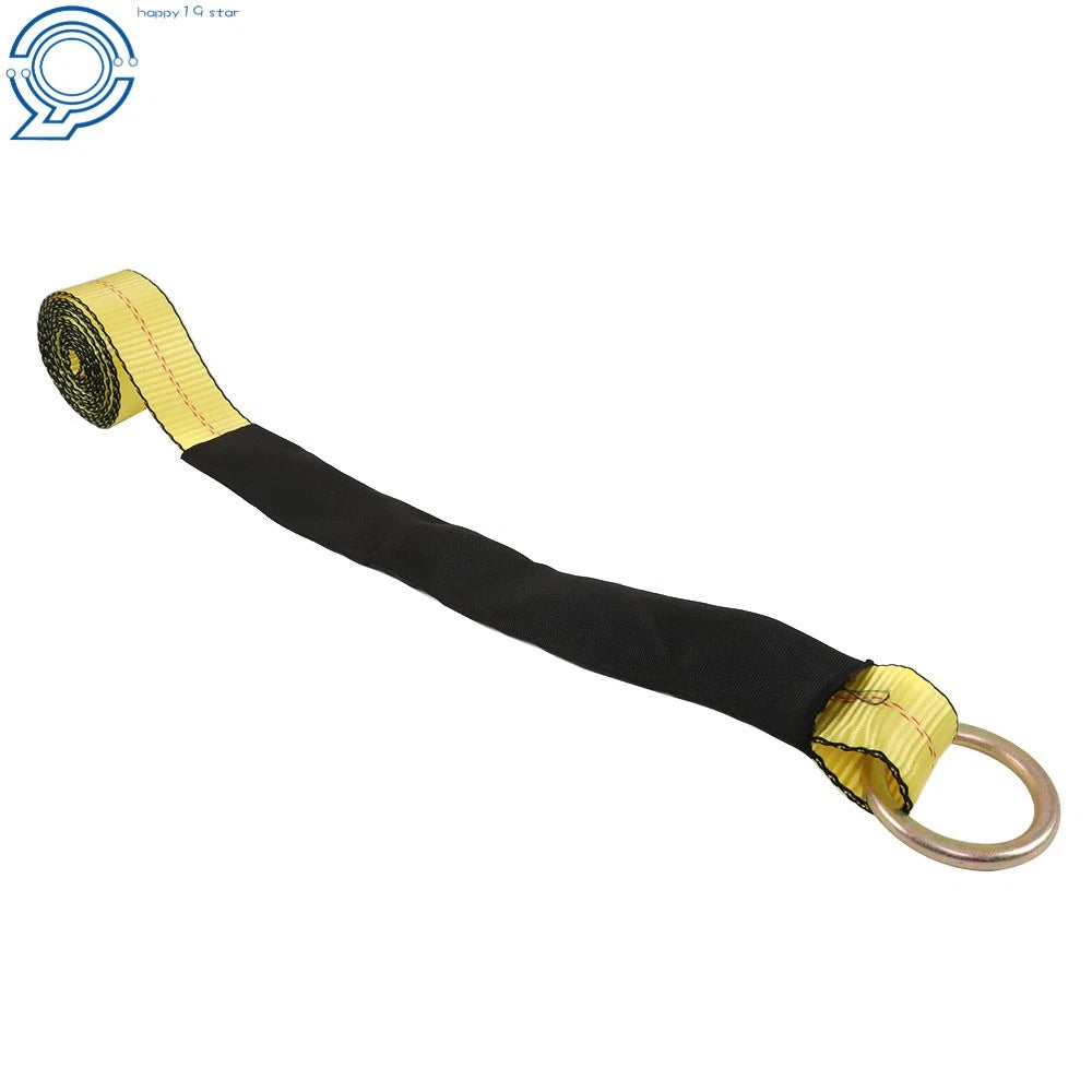 Set of 4 Tie Downs for Cars with Snap Hooks 2"x 96" Classic Yellow