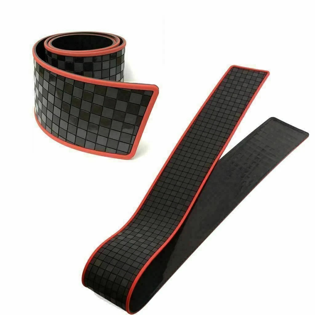 Universal Rear Guard Bumper Protector Trim Cover Sill Trunk Scuff Plate Rubber