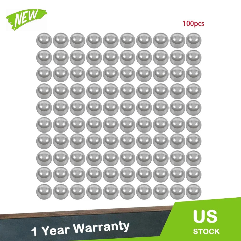 Set of 100 Chrome Steel Bearing Balls for Precision Applications