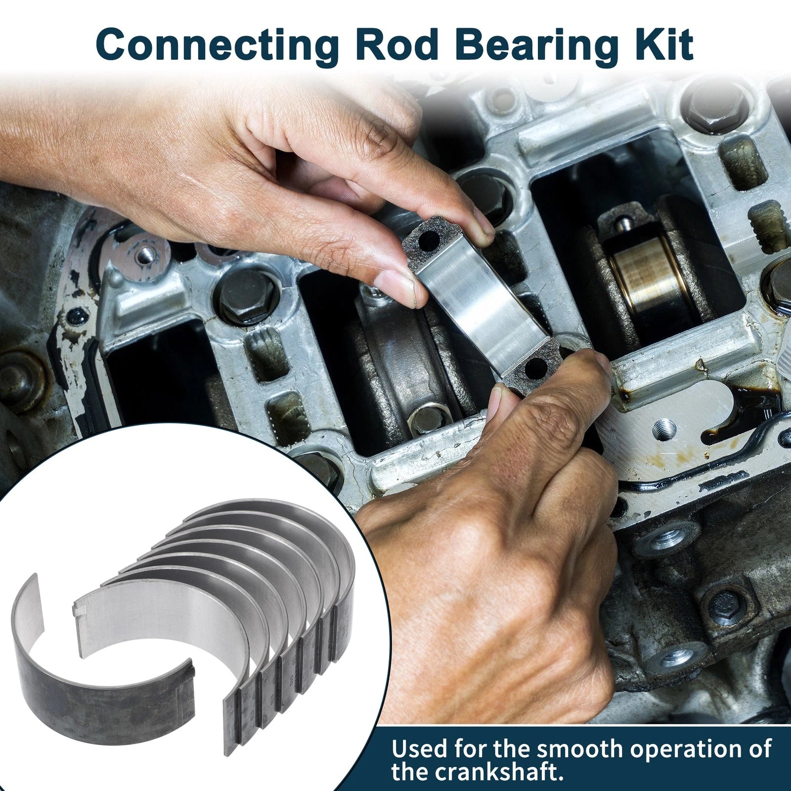 Set of 8 Connecting Rod Bearings for Nissan Y60 (No. 1211143G01)