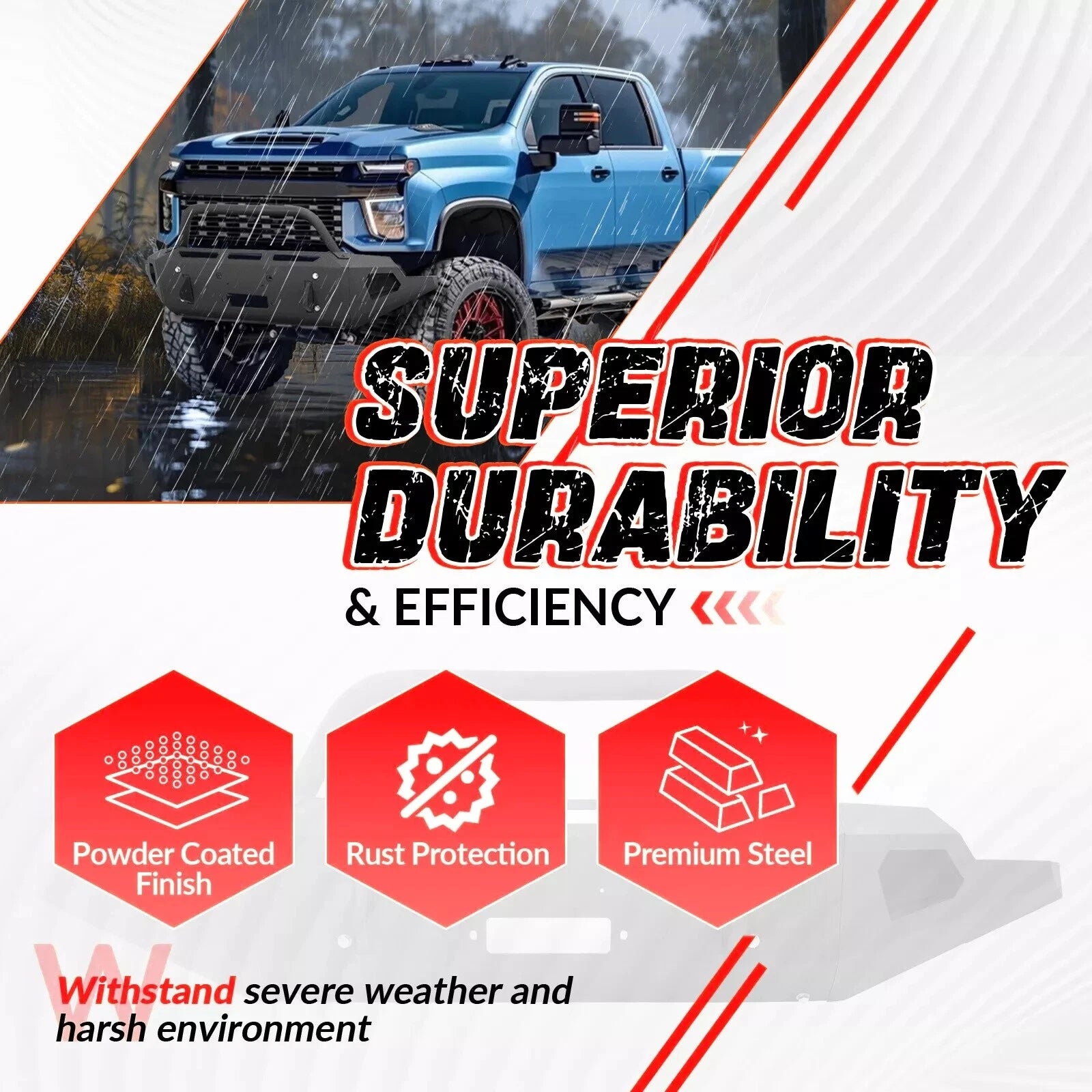 Off-Road Front Bumper with Bull Bar for GMC Sierra 1500 (2019–2020)