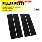 Set of 4 Glossy Black B Pillar Post Trim for Ford F-150 (2015–2021)