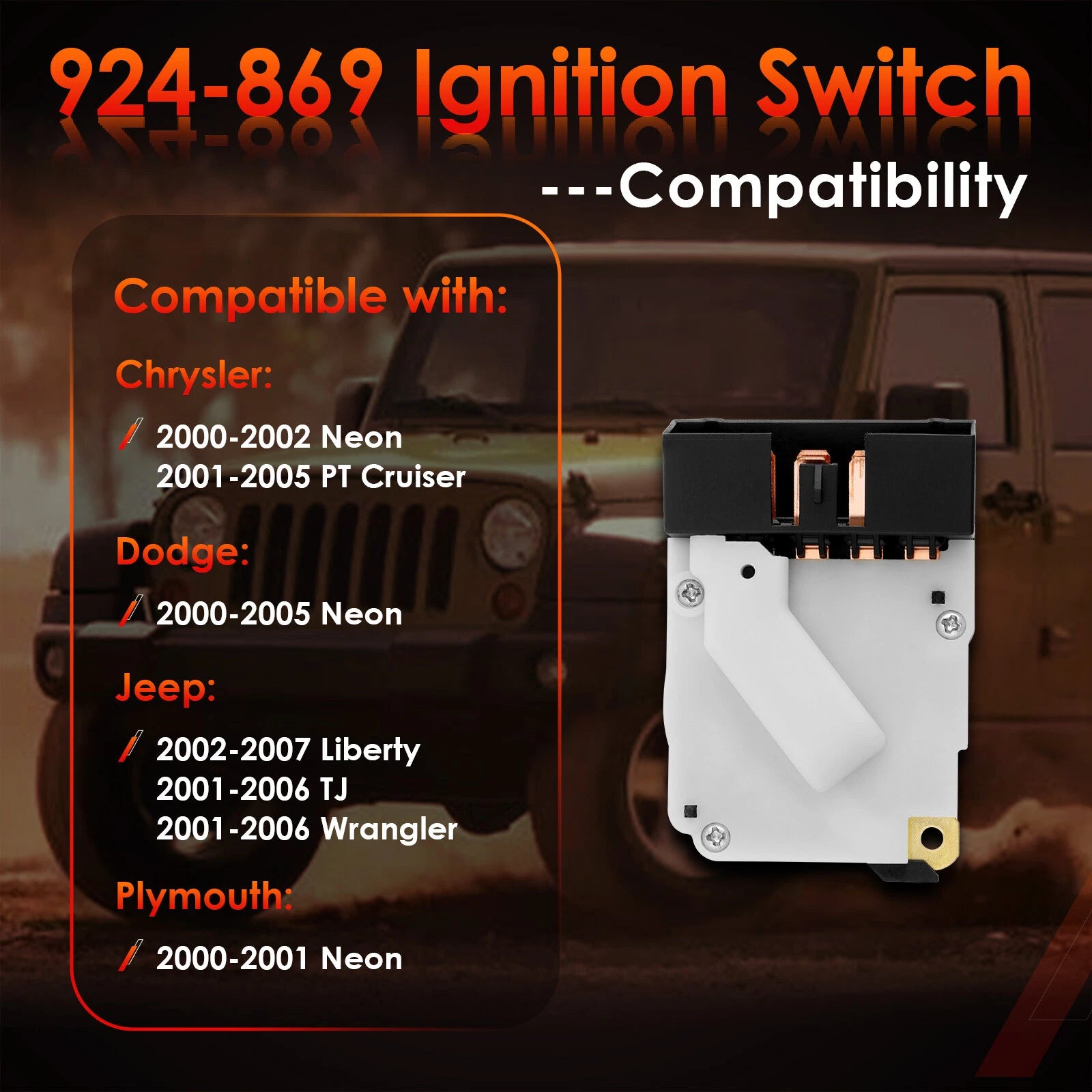 Ignition Starter Electric Switch for Chrysler Dodge Plymouth Jeep (2000–2007) 924-869