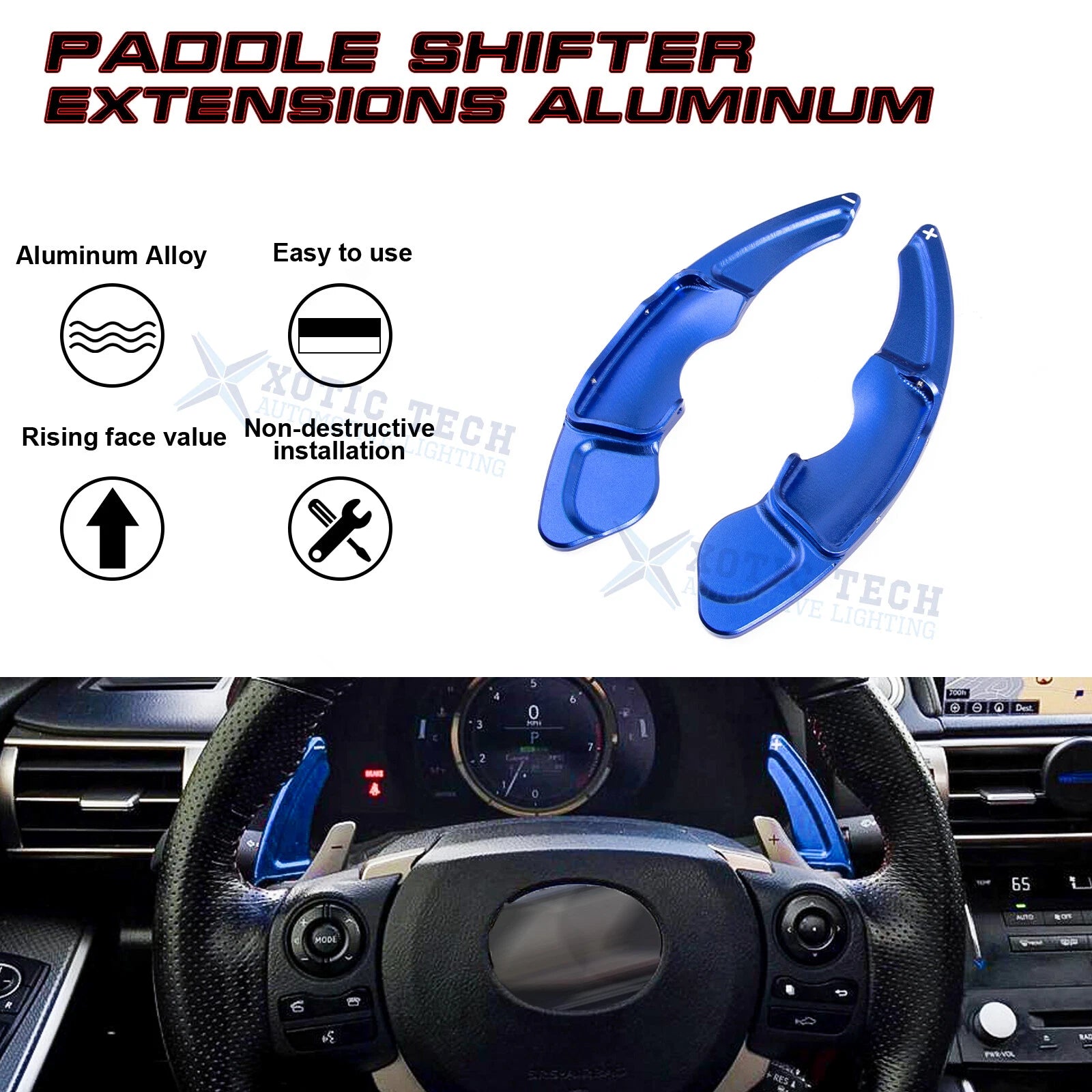 CNC Billet Steering Wheel Paddle Shift Extension Cover Trim for Lexus (2014-2022)