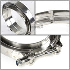 4.5" 10MM Stainless V-Band Bolt Clamp & Flange for Turbo Down-Pipe (N/A)