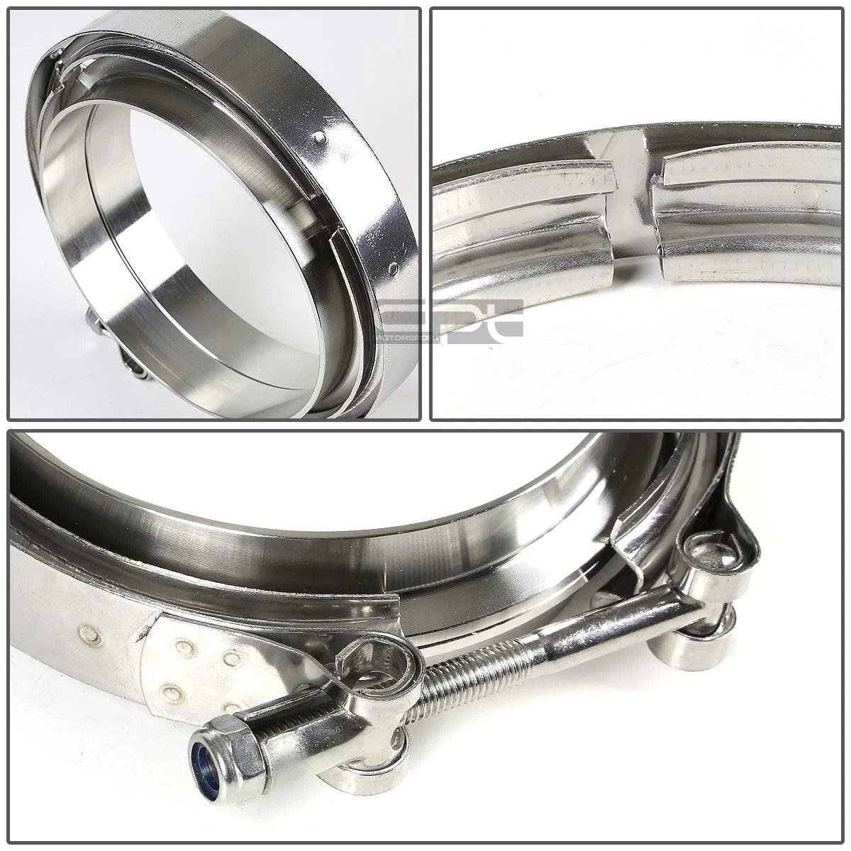 4.5" 10MM Stainless V-Band Bolt Clamp & Flange for Turbo Down-Pipe (N/A)