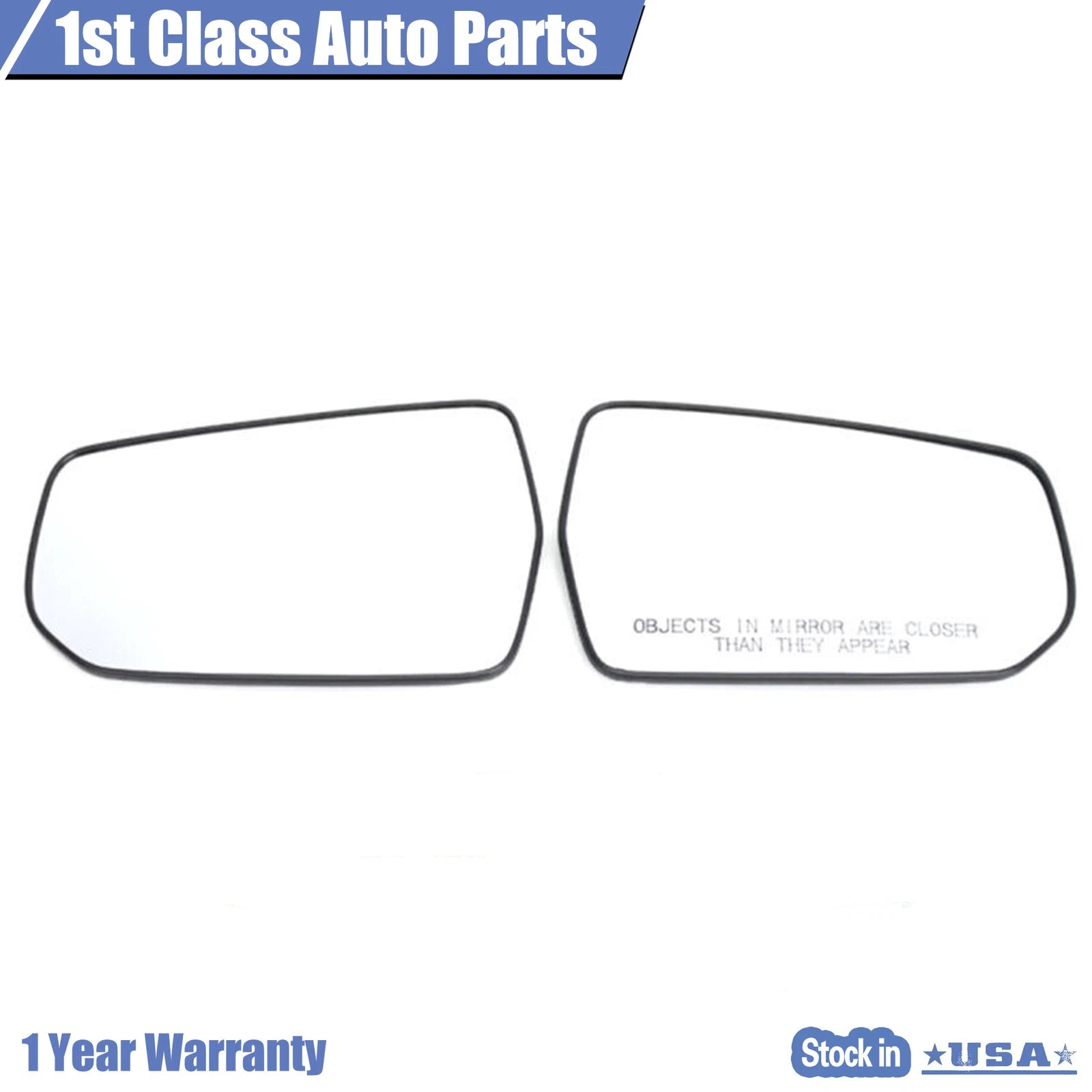 Pair of Rear View Mirror Glass with Backplate for Chevrolet Malibu (2016–2021)