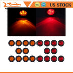20x 2.5 Inch Round LED Side Marker Lights for Light Truck Trailer