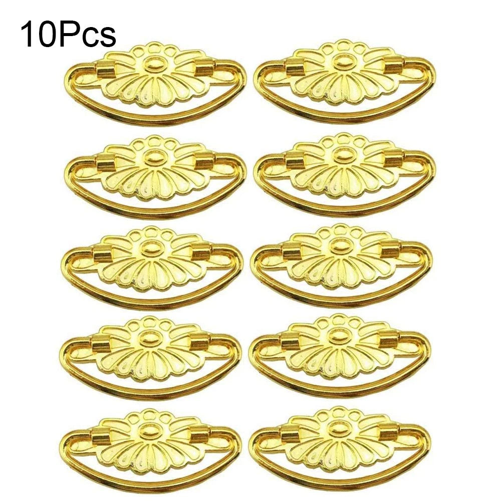 10Pcs Gold Decorative Cabinet Drawer Knob Hardware for Furniture