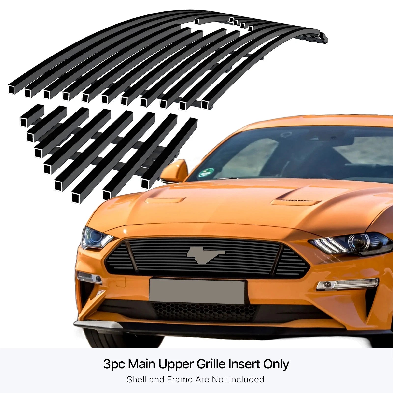 Stainless Black Billet Grille for Ford Mustang V8 GT (2018-2022)
