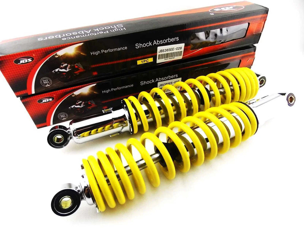 365mm JBS Yellow/Chrome Shock Absorbers for Kawasaki F9 Bighorn