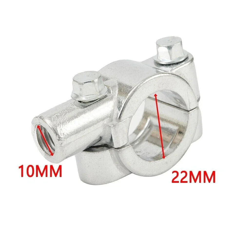 10mm Chrome Silver Handle Bar Mirror Mount Clamp for DIRT PIT PRO ATV Bike