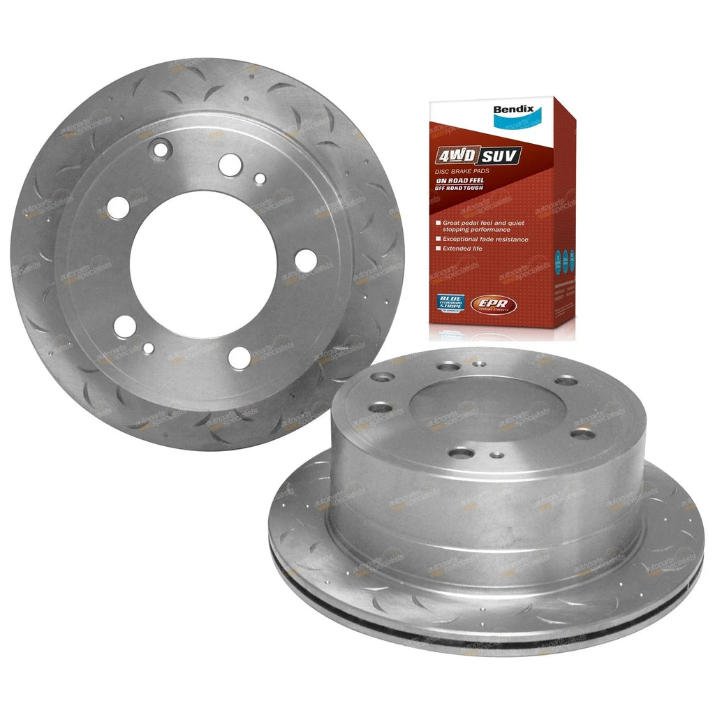 2 x Rear Disc Rotors + Pads for Landcruiser VDJ76/78/79 (2007–2013)