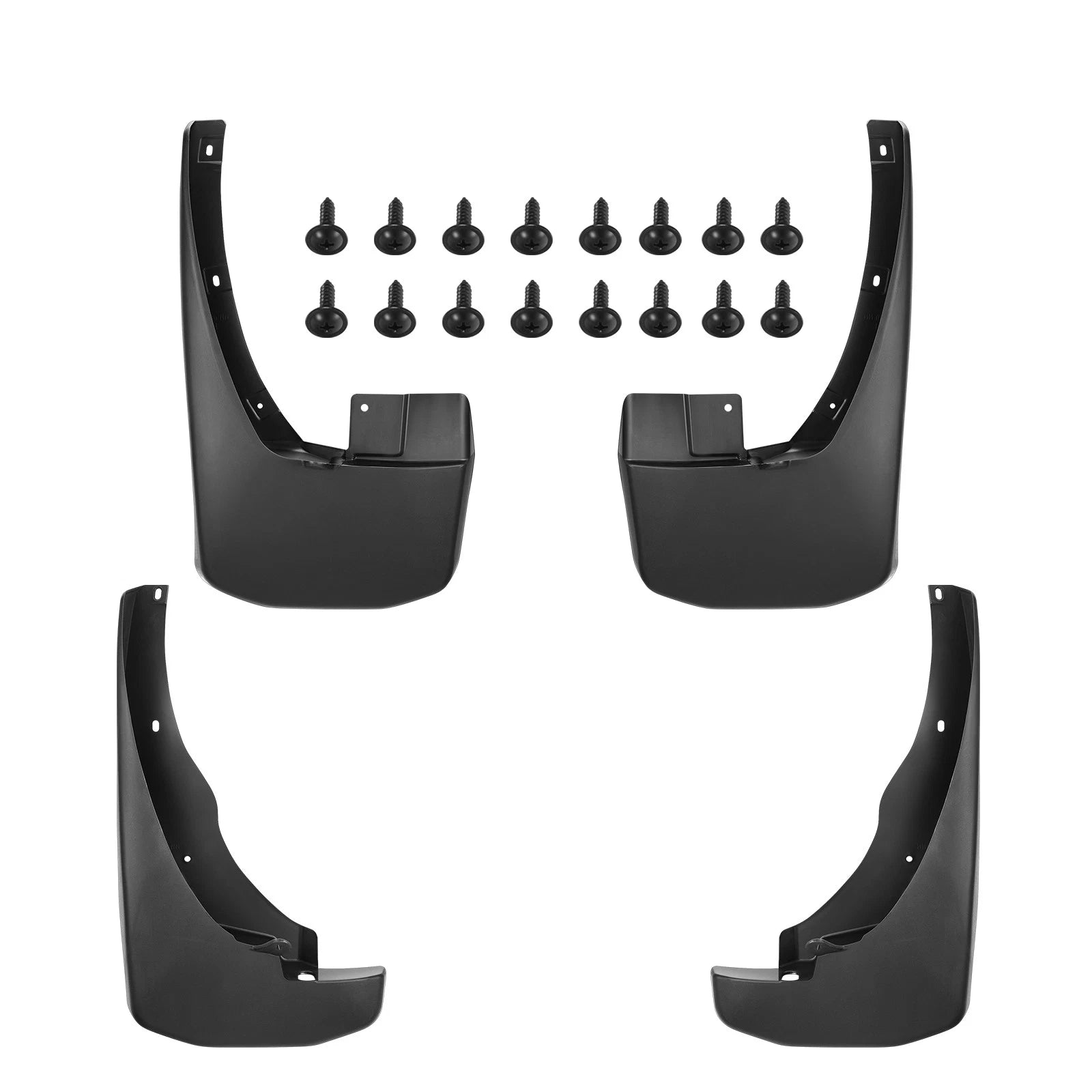 Set of 2 Black Front+Rear Splash Fender Mudguards for Nissan Frontier (2005–2015)