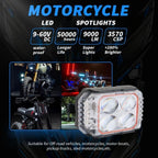 LED Fog Light for Motorcycle (Dual Mode, 27W, IP65 Rated)
