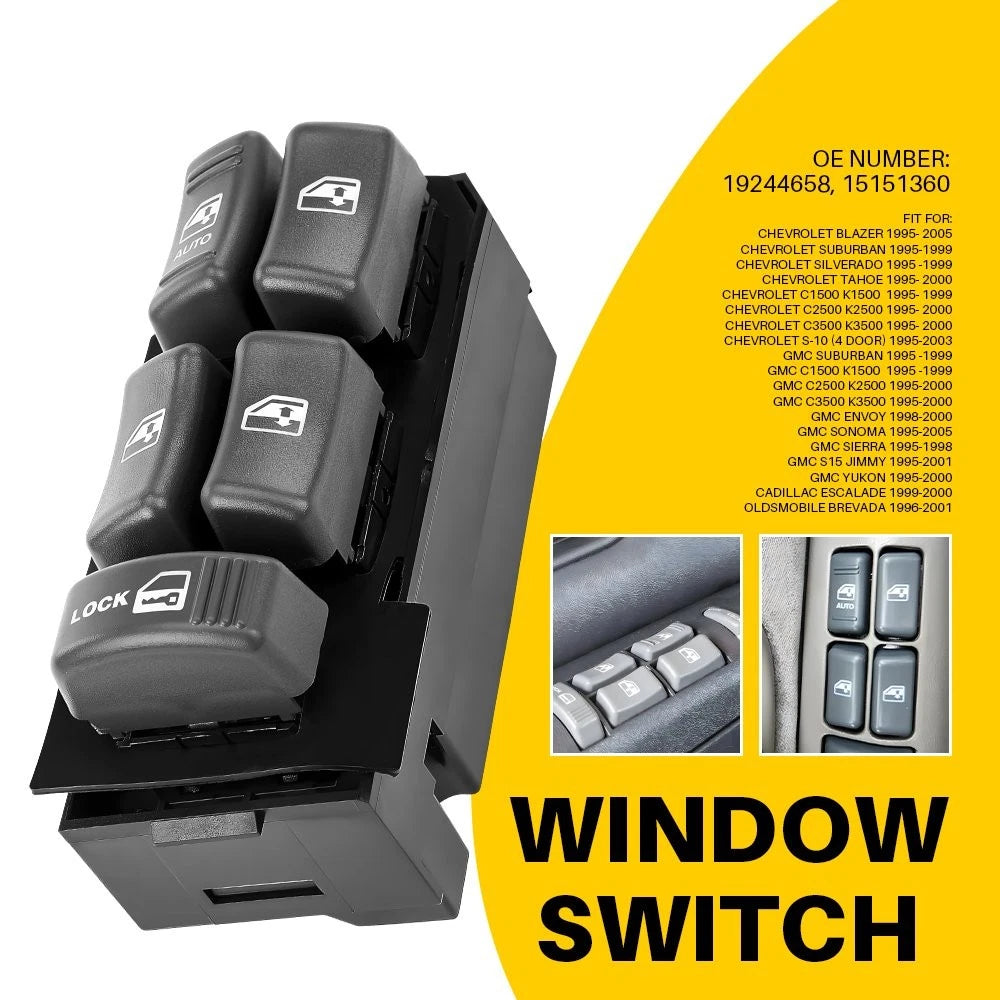 Power Window Switch for Chevrolet Blazer (1995–2005) 19244658 EXV