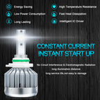 2PC H10 COB LED Fog Light Bulbs for 9145 9140 (12V 6000K White) (Replace)